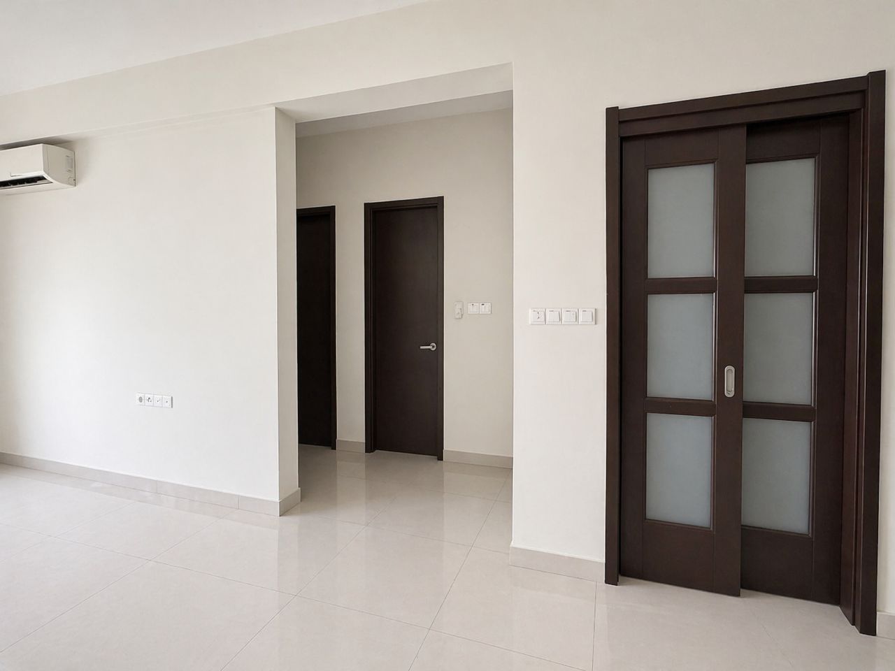 Bright living area and interior doors
