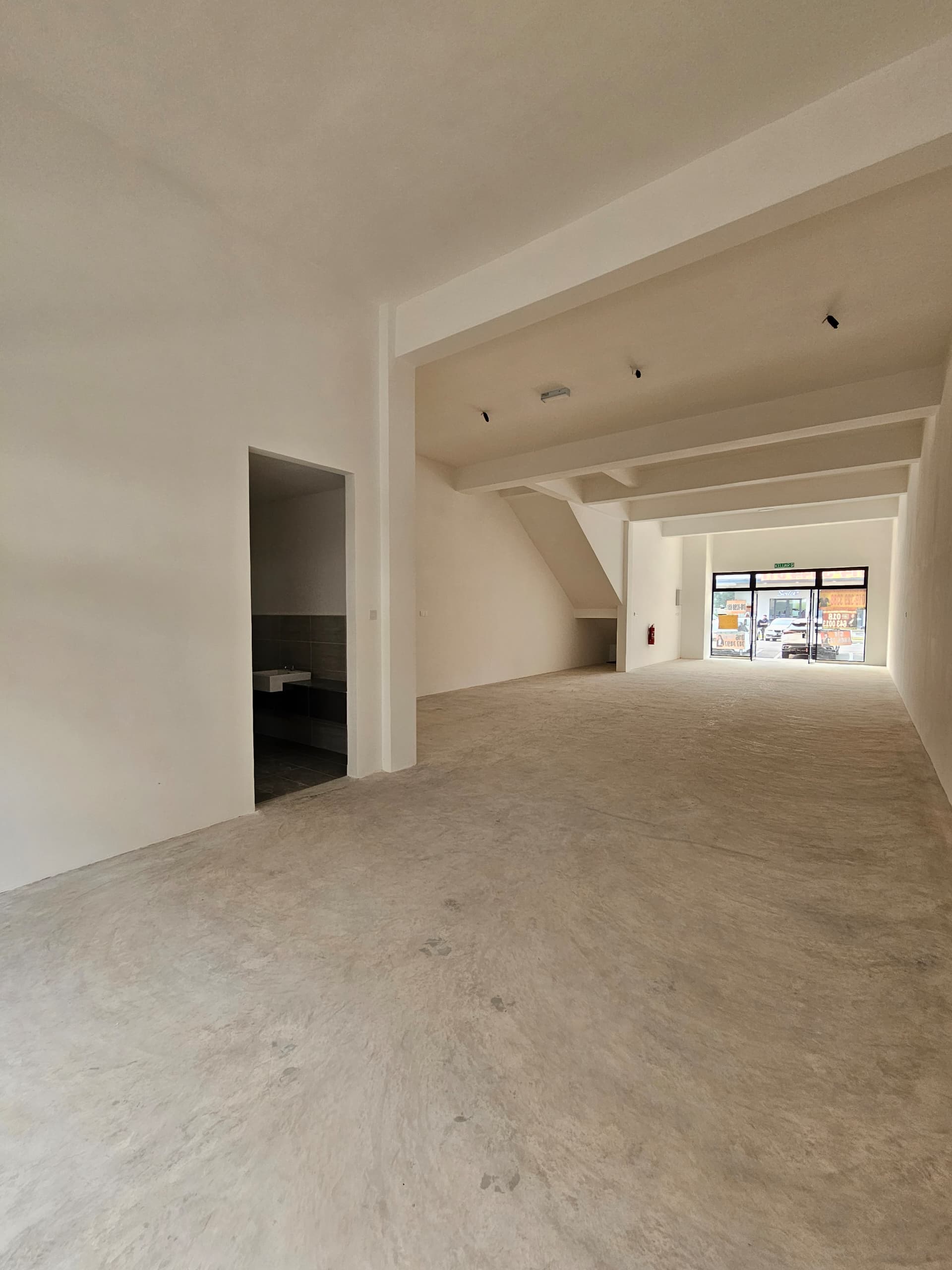 Long open-plan commercial floor