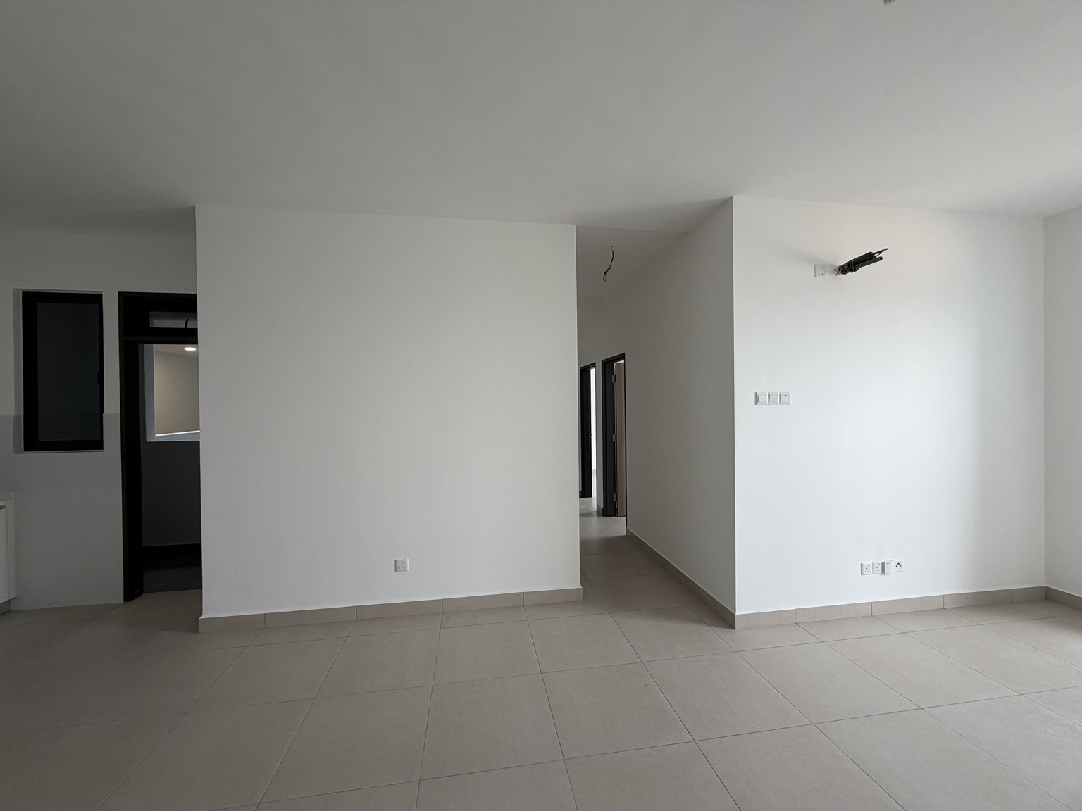 Bright living area and hallway